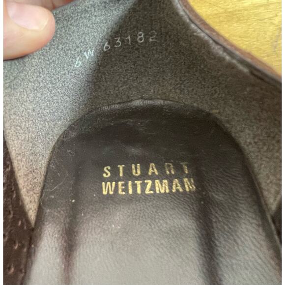 Stuart Weitzman Pump Heels Size 8.5 Brown Suede Square Toe Preppy Twee - Picture 13 of 13